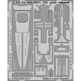 Eduard 1:32 Elementy wnętrza do Focke Wulf Fw-190 A-8 / R11 dla Revell