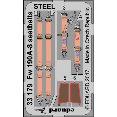 Eduard Fw 190A-8 seatbelts STEEL REVELL