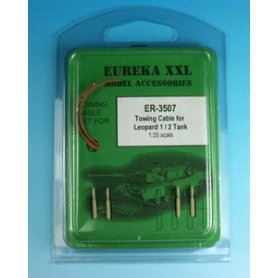 Eureka XXL 1:35 Liny holownicze z żywicznymi koncówkami do Leopard 1 / Leopard 2