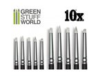 Green Stuff World SILICONE SHAPER BRUSHERS COMBO / 5 pędzelków w rozmiarze 0 i 5 w rozmiarze 2 WHITE SOFT