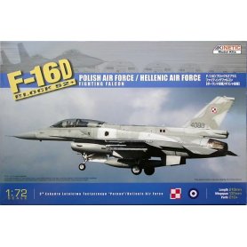 ZESTAW Kinetic 1:72 F-16D Block 52 Polskie siły powietrzne | Model do sklejania + farby + klej + pędzelki