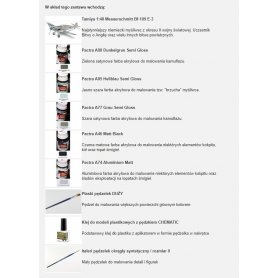 Tamiya 1:48 Messerschmitt Bf-109 E-3 | Model do sklejania + farby + klej + pędzelki