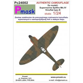 Pmask 1:24 Kamuflaż do Supermarine Spitfire Mk.I / V Typ B