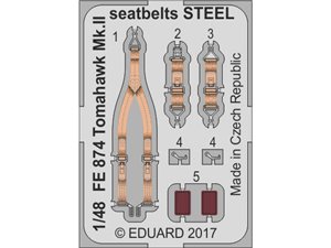 Eduard Tomahawk Mk.II seatbelts STEEL AIRFIX