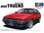 Aoshima 1:24 Toyota AE86 Trueno - RED / BLACK - PREPAINTED