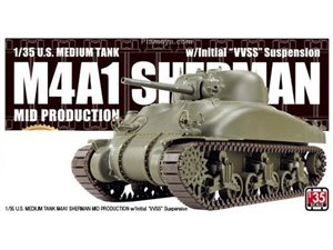 Asuka AS001 U.S.  M4A1 Sherman MID w/Initial VVSS