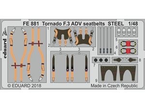 Eduard Tornado F.3 ADV seatbelts STEEL REVELL