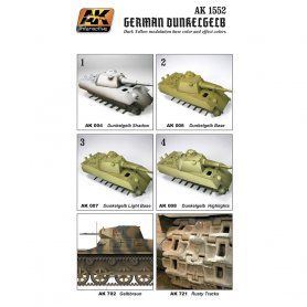 AK Interactive AK-1552 ZESTAW Wargames Series / German Dunkelgelb set