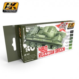 AK Interactive AK-553 Set AFV SERIES / 4BO RUSSIAN GREEN MODULATION 