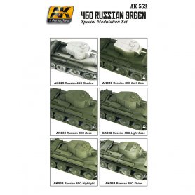 AK Interactive 4BO RUSSIAN GREEN MODULATION SET