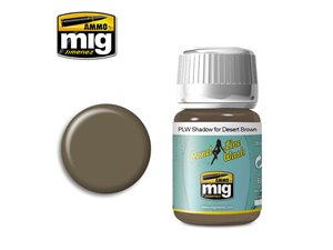 Ammo of Mig Panel Line Wash Shadow for Desert Brown