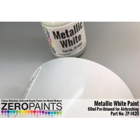 ZERO PAINTS 1420 - Metallic White Paint 60ml