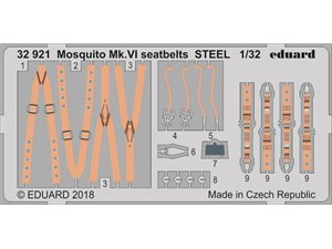 Eduard Mosquito Mk.VI seatbelts STEEL TAMIYA