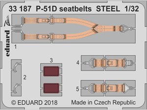 Eduard P-51D seatbelts STEEL REVELL