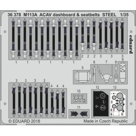 Eduard M113A ACAV dashboard &amp; seatbelts STEEL AFV CLUB