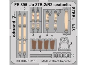 Eduard 1:48 Pasy bezpieczeństwa do Junkers Ju-87 B-2 / R2 STEEL dla Airfix