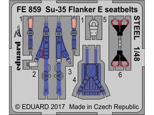 Eduard Su-35 Flanker E seatbelts STEEL KITTY HAWK