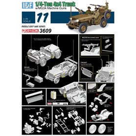 Dragon 3609 IDF 1/4-ton 4x4 Truck w/MG34