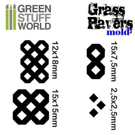 Green Stuff World Grass paver Silicone Stamp