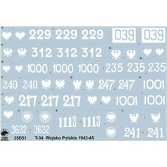 ToRo 1:35 Decals for T-34 in Polish Army / 1943 - 1945 
