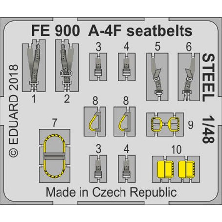 Eduard A-4F seatbelts STEEL HOBBY BOSS