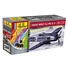 Heller 1:72 Focke Wulf Fw-190 A-8 / F-3 - STARTER SET - w/paints 