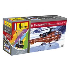 Heller 1:72 Alouette III Securite - STARTER SET - z farbami