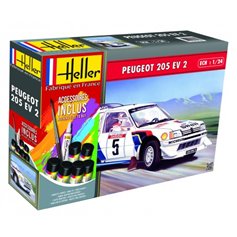 Heller 1:24 Peugeot 205 EV2 - STARTER SET - z farbami