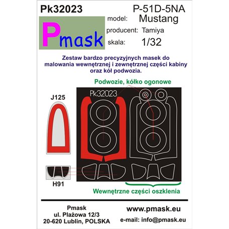 Pmask Pk32023 Maski do kabin P-51D-5NA - Revell