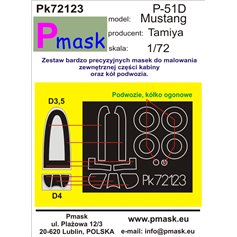 Pmask 1:72 Masks for North American P-51D Mustang / Tamiya 