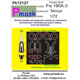 Pmask Pk72127 maski do kabin FW-190A-3 Tamiya
