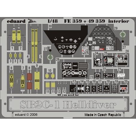 Eduard 1:48 SB2C-1 interior for Revell i Monogram i Accurate Miniatures