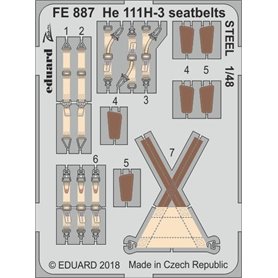 Eduard He 111H-3 seatbelts STEEL ICM