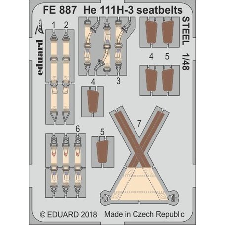 Eduard He 111H-3 seatbelts STEEL ICM