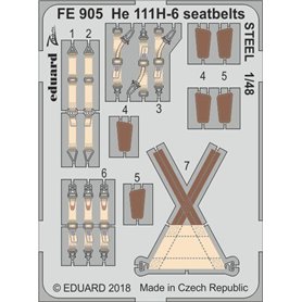 Eduard 1:48 Pasy bezpieczeństwa do Heinkel He-111 H-6 dla ICM / STEEL