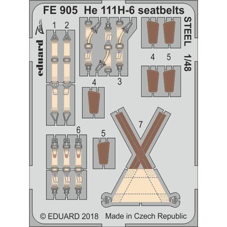 Eduard 1:48 Pasy bezpieczeństwa do Heinkel He-111 H-6 dla ICM / STEEL