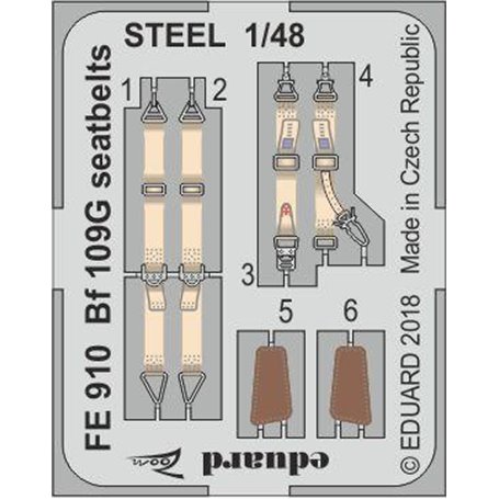 Eduard Bf 109G seatbelts STEEL EDUARD