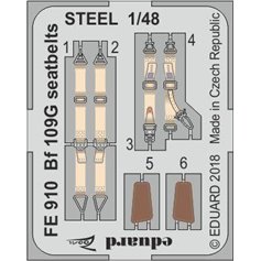 Eduard 1:48 Pasy bezpieczeństwa do Messerschmitt Bf-109G dla Eduard / STEEL