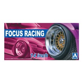 Aoshima 1:24 Wheel rims and tires FOCUS RACING 14INCH 