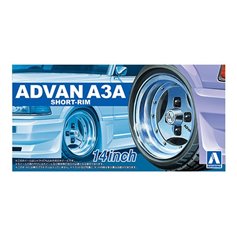 Aoshima 1:24 Wheel rims and tires ADVAN A3A 14INCH 