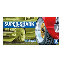 Aoshima 1:24 Wheel rims and tires SUPER SHARK SHORT-RIM 14INCH 