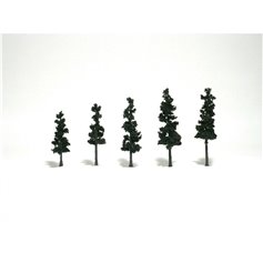 Woodland WTR1560 2-4" Conifer Grn Trees 5/Pk