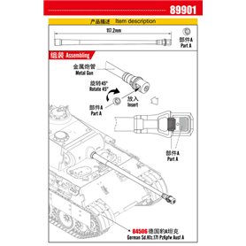 Hobby Boss 1:35 Metalowa lufa 75mm do Pz.Kpfw.V Panther Ausf.A