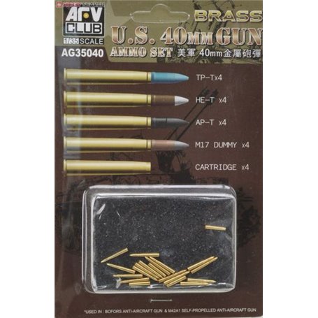 AFV Club AG35040 Bofors 40mm Ammo - Brass