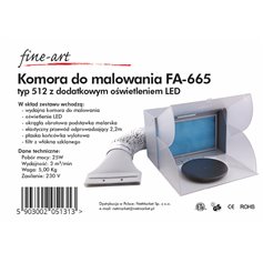 Fine Art FA-665 Wyciąg do malowania / Komora lakiernicza Typ512 LED
