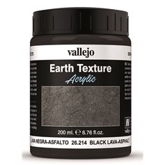 Vallejo EARTH TEXTURE / Black Lava-Asphalt / czarna lawa-asfalt - masa modelarska / 200ml