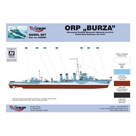 Mirage 1:400 ORP Burza WZ.44 | MODEL SET | z farbami |