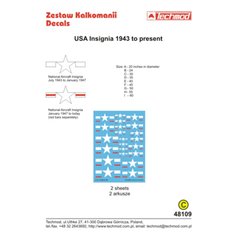 Techmod 1:48 Kalkomanie amerykańskie Insygnia Wojskowe cz.8