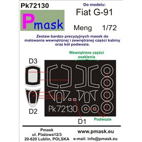 Pmask Pk72130 maski do kabin Fiat G-91 Meng