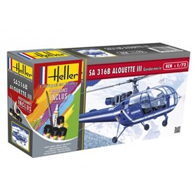 Heller 56286 Starter Set- SA Alouette III Gendarm